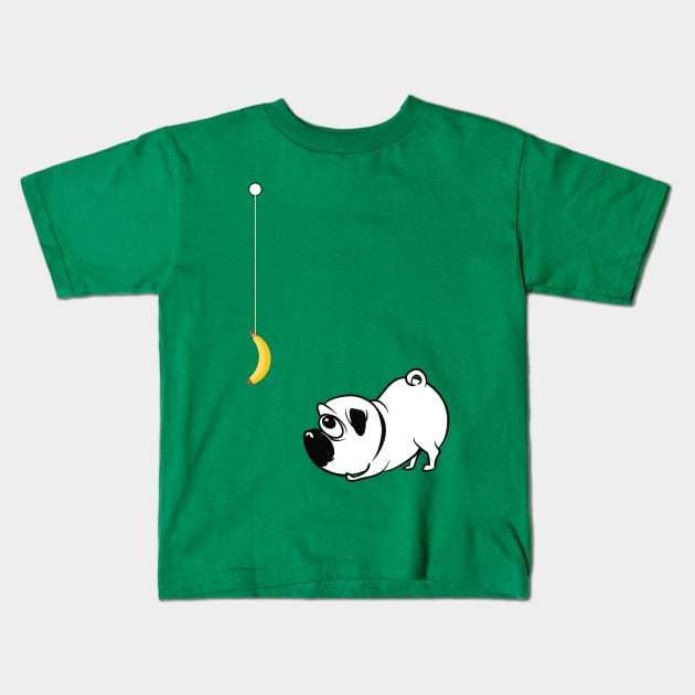 Bulldog Being Hypnotized with a Banana Kids T-Shirt by geekandgamerstore